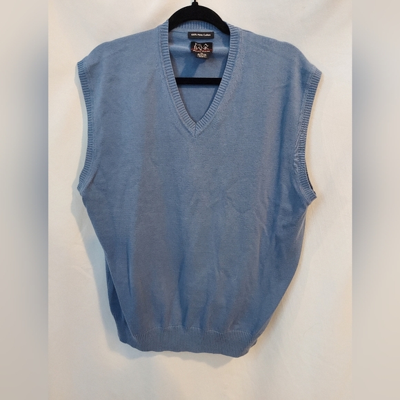 Joseph A Banks Light Blue V-Neck Sweater Vest - Picture 1 of 6